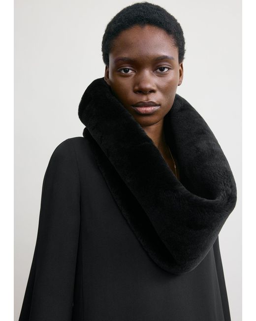 Totême  Black Plush Shearling Muff
