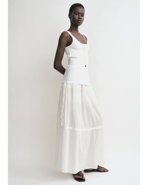 Totême  White Drawstring Skirt