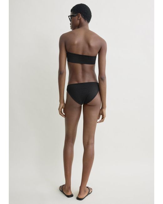 Totême  Black Ribbed Strapless Bikini Top