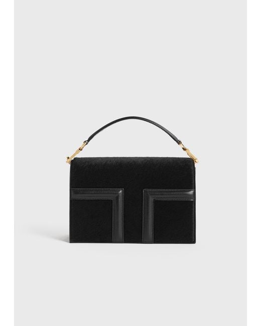 Totême Black Mini T-Flap Pony Hair Bag