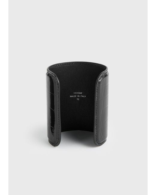 Totême Black Long Croco-Embossed Cuff
