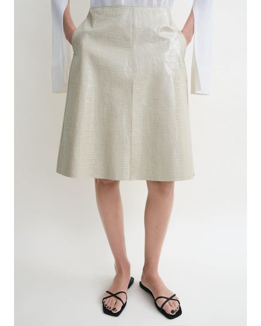 Totême  Natural Croco-Embossed Skirt