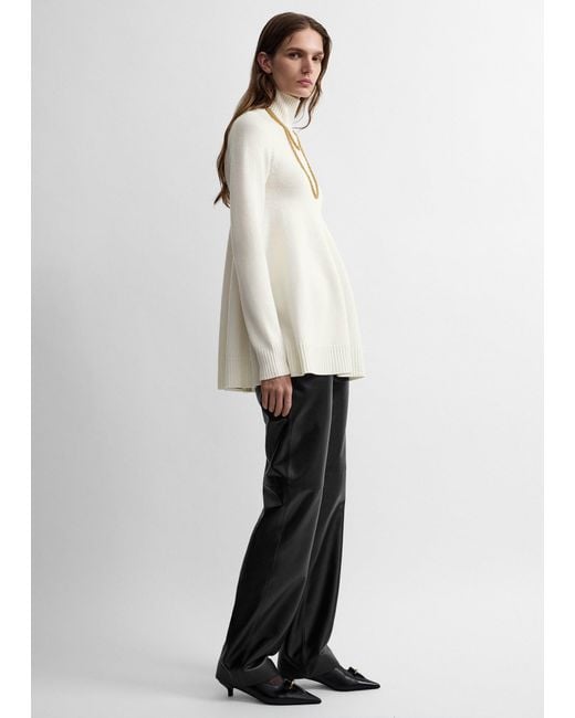 Totême White Wool Turtleneck Top