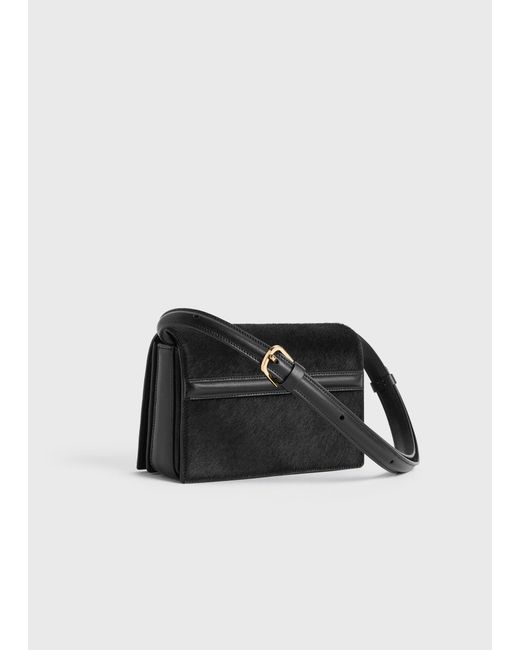 Totême Black Mini T-Flap Pony Hair Bag