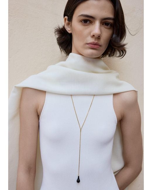 Totême White Onyx Drop Necklace