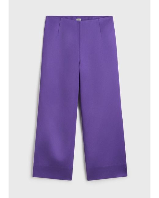 Totême Purple Fluid Satin Trousers