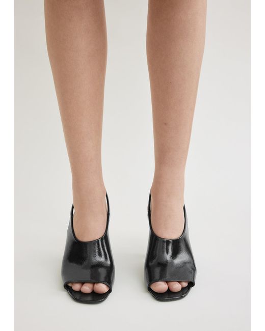 Totême Black Contour Naplack Slingbacks