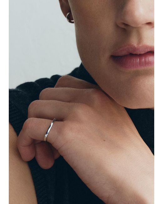 Totême  White Diamond Chain Ring 18Kt