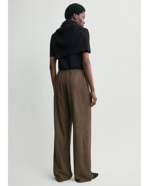 Totême  Brown Monogram Flannel Pj Bottoms