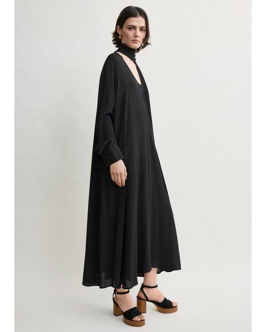 Totême Black Rounded Neckline Dress