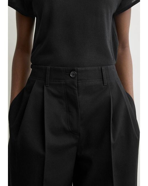 Totême Black Relaxed Chino Trousers