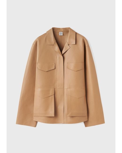Totême Natural Army Leather Jacket
