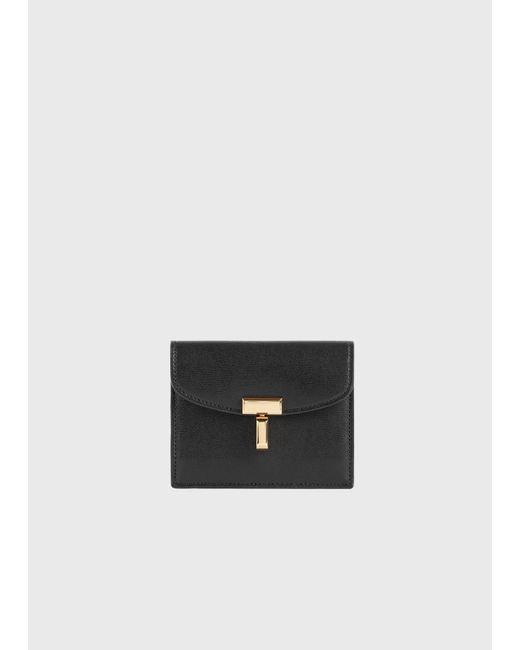 Totême White T-Lock Leather Cardholder