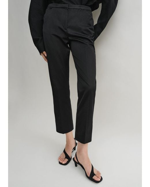 Totême  Black Cropped Straight Trousers