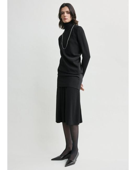Totême Black High-Neck Twist Blouse