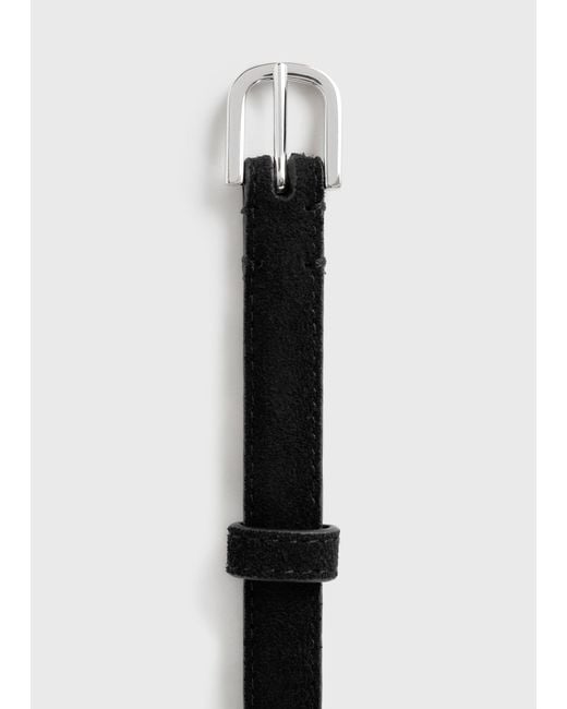 Totême White Thin Suede Belt