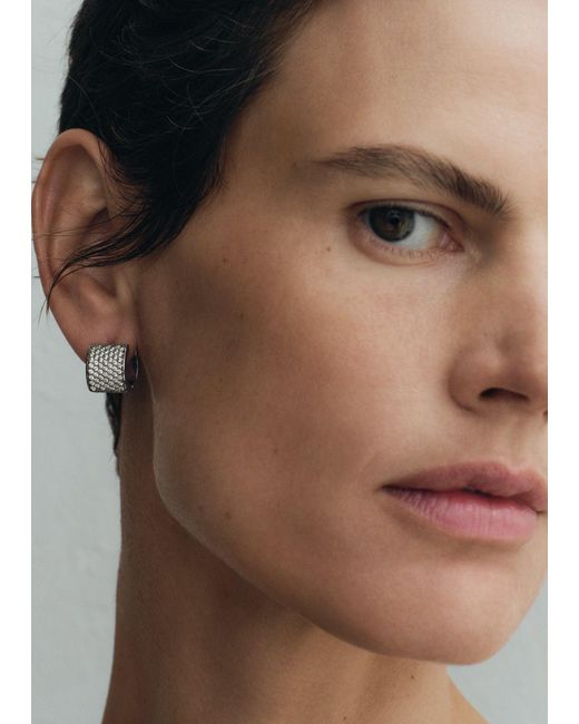 Totême White Signature Pavé Hoops