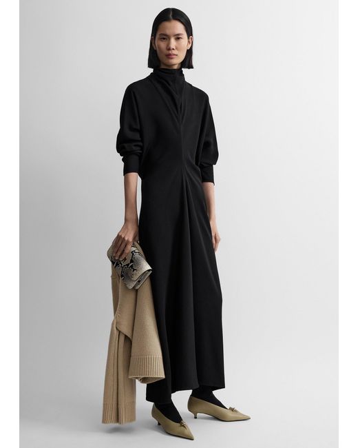 Totême Black Slouch Waist Scarf Dress Petite