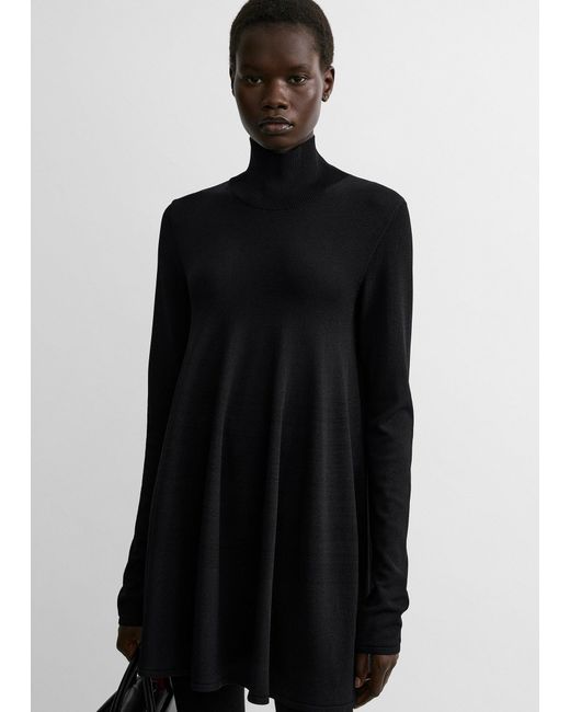 Totême Black Crepe Turtleneck Top