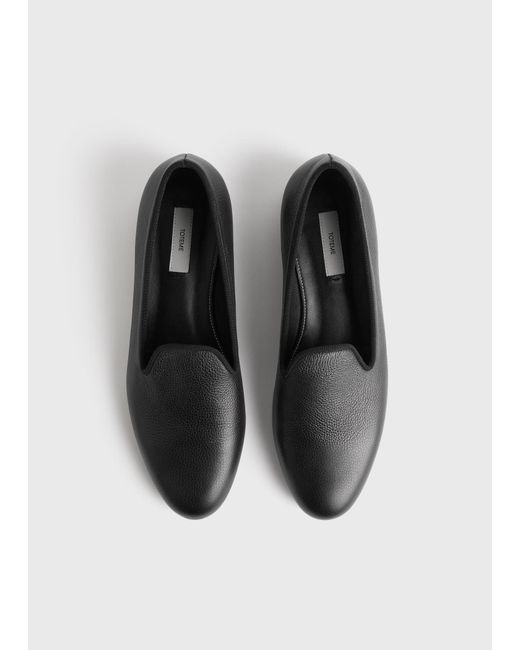 Totême White Grained-Leather Loafers