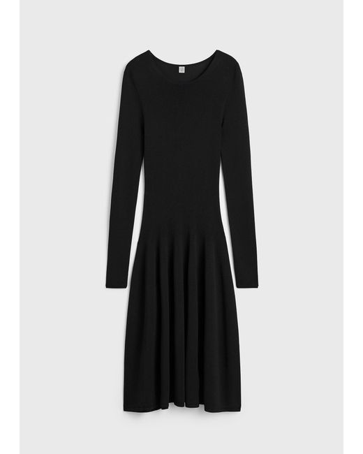 Totême Black Sculpted Knit Dress