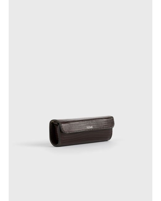 Totême White Lizard-Embossed Lipstick Case