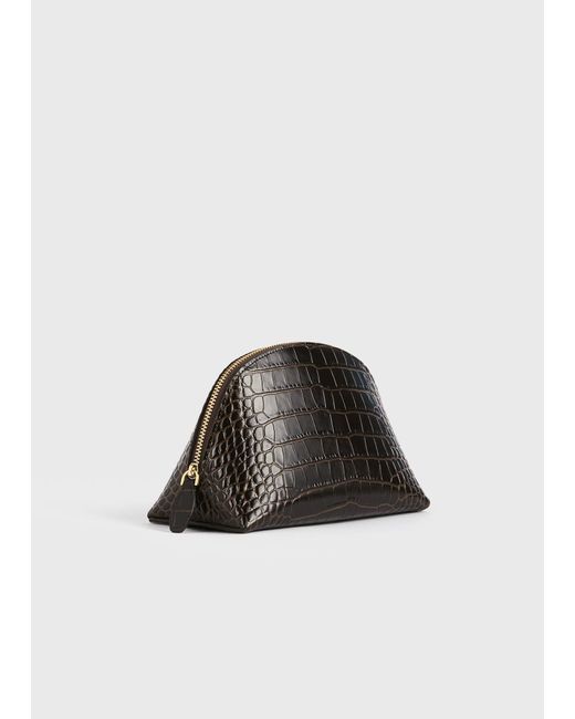 Totême Black Small Croco-Embossed Day Pouch