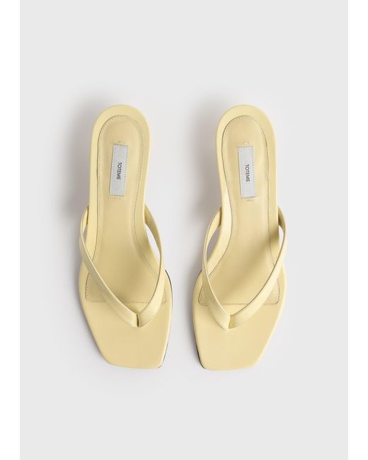 Totême  Natural Naplack Heeled Flip Flops