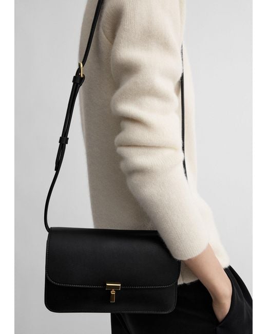 Totême  Black T-Lock Leather Crossbody