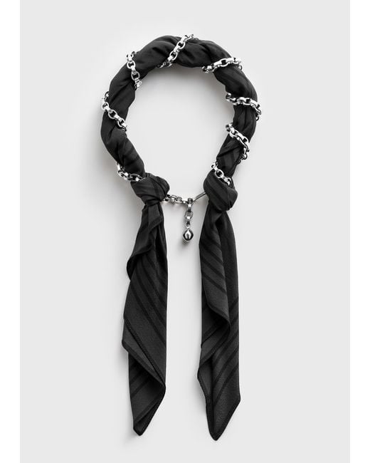 Totême Black Silk Scarf Collar