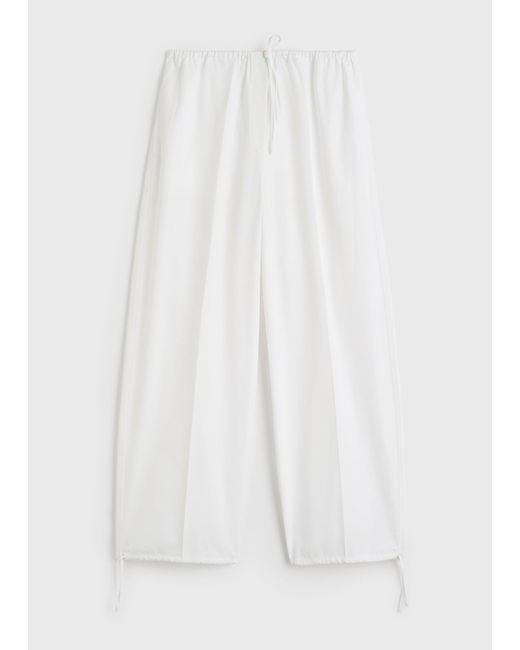Totême White Drawstring Cotton Trousers