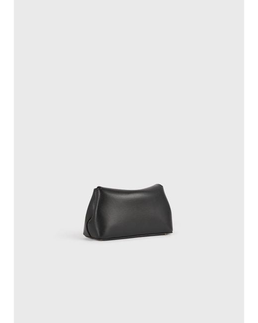Totême White Mini T-Lock Leather Clutch