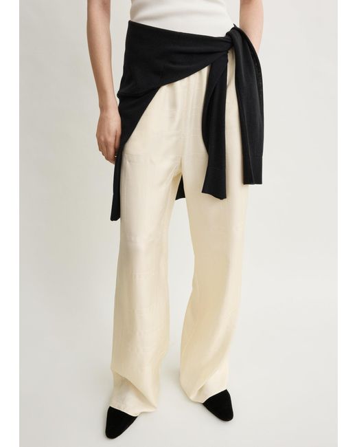 Totême Natural Monogram Silk Pj Bottoms