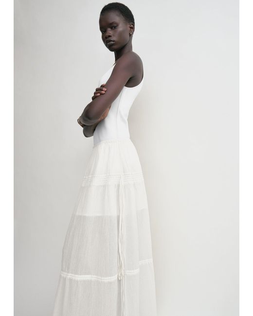 Totême  White Drawstring Skirt