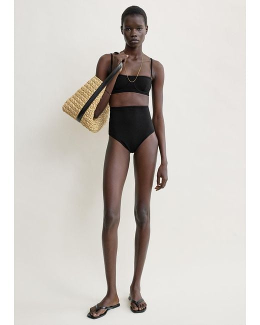 Totême Black Balconette Bikini Top