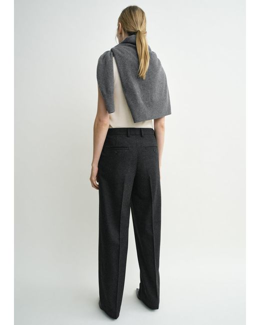 Totême Gray Double-Pleat Winter Trousers Charcoal