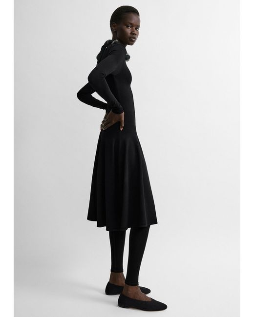 Totême Black Sculpted Knit Dress