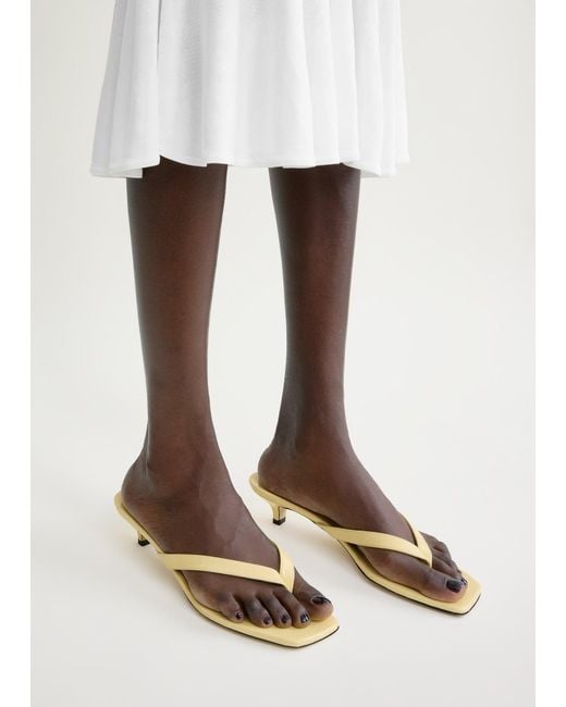 Totême  Natural Naplack Heeled Flip Flops