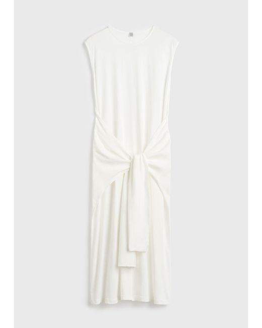 Totême Natural Tie-Waist Jersey Dress