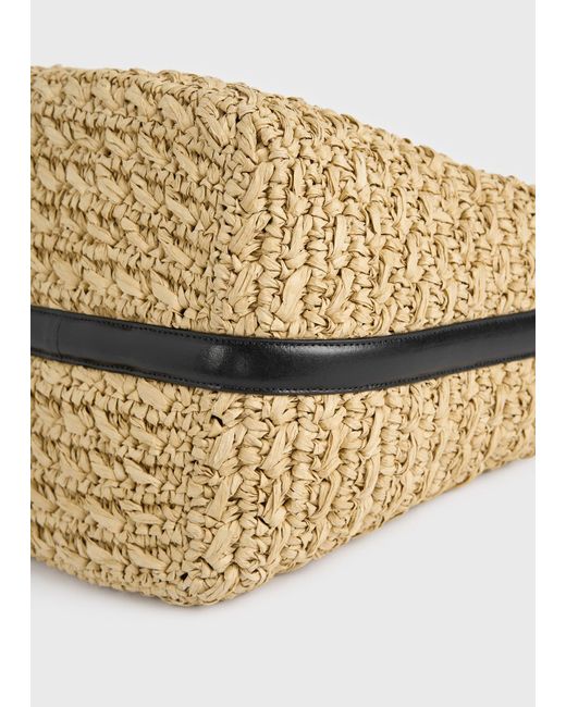 Totême  Metallic Medium Belted Paper Raffia Tote