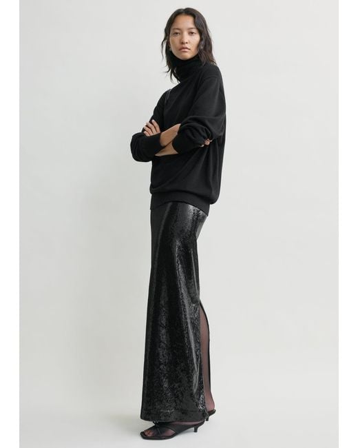 Totême Black Sequin Skirt