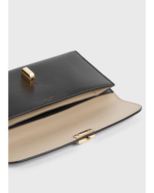 Totême  Black T-Lock Leather Wallet