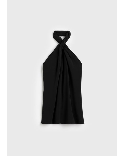 Totême Black Twisted Jersey Halter Top