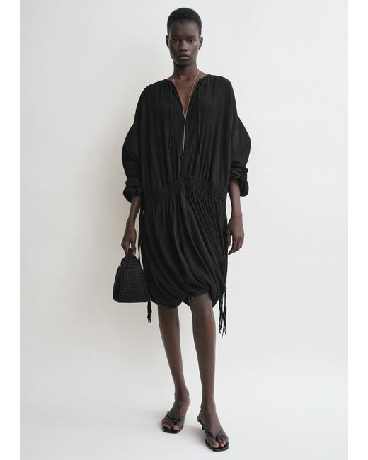 Totême Black Drawstring Dress
