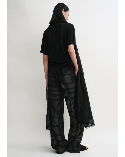 Totême Black Monogram Crochet Pj Bottoms