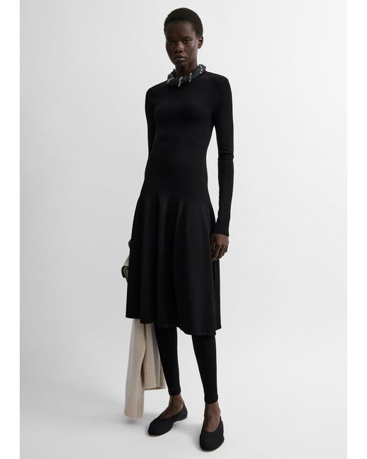 Totême Black Sculpted Knit Dress