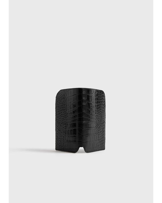 Totême Black Croco-Embossed Passport Holder