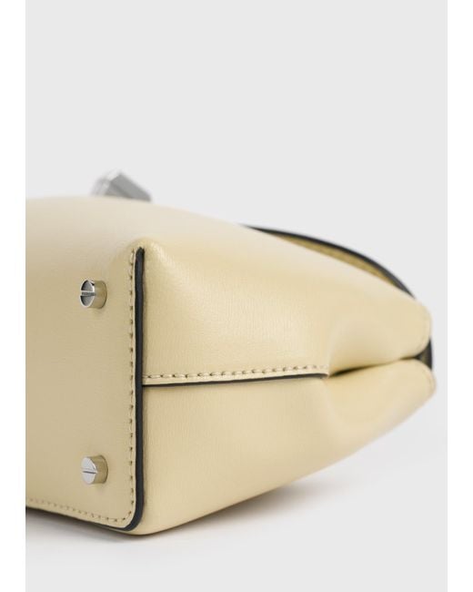 Totême White Mini T-Lock Leather Clutch