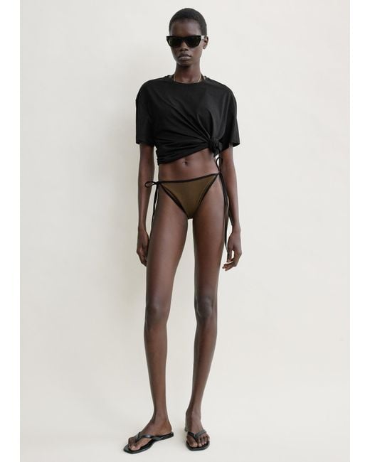 Totême Natural Stripe Tie Bikini Bottoms