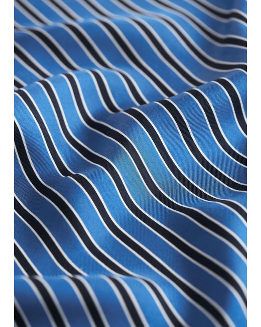 Totême Blue Striped Silk Scarf